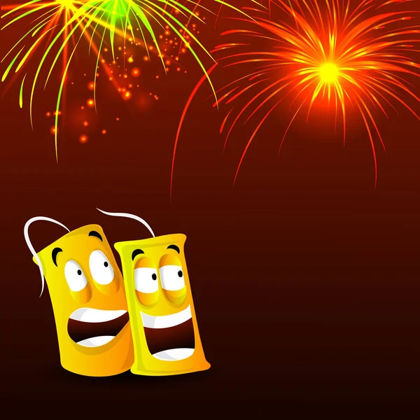 Diwali-Feier mit Feuerwerkskörpern. — Stockvektor