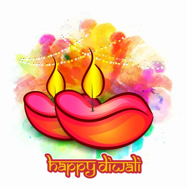 Creative tände lampor för Diwali firandet. — Stock vektor