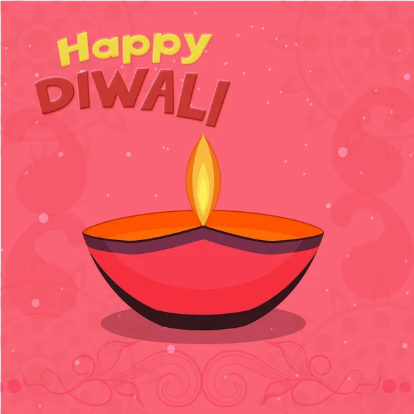 Carte de voeux pour une joyeuse célébration diwali . — Image vectorielle