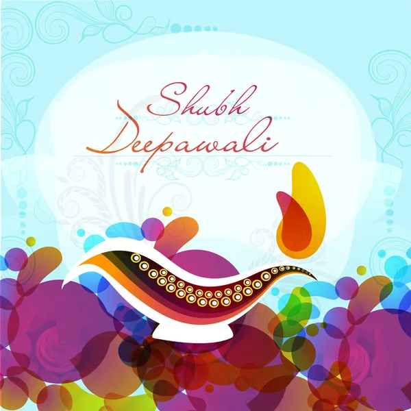 Tarjeta de felicitación para feliz celebración diwali . — Vector de stock