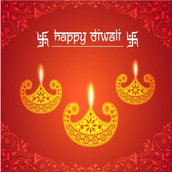 Tarjeta de felicitación para feliz celebración diwali . — Vector de stock