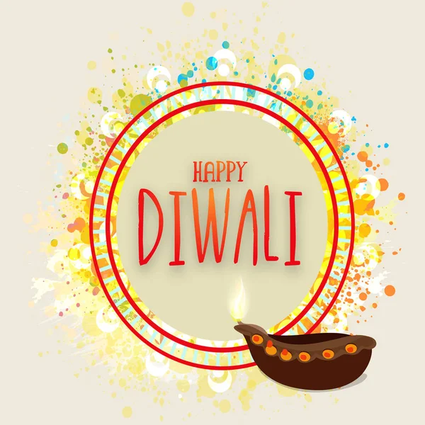 Biglietto di auguri per la felice celebrazione del diwali . — Vettoriale Stock