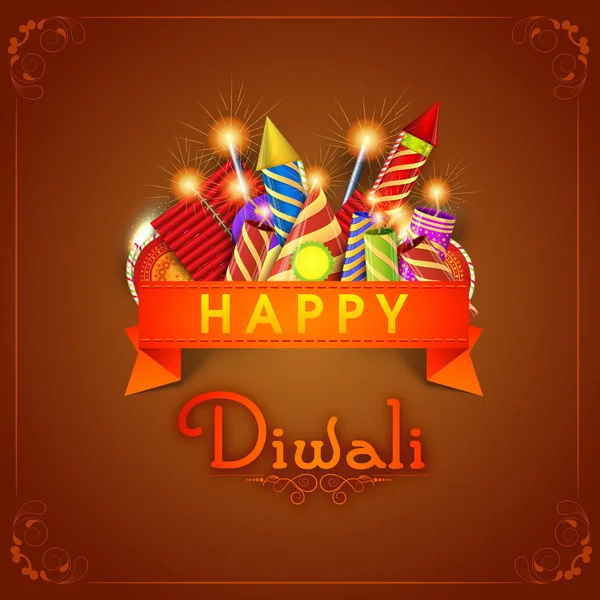 Tarjeta de felicitación para feliz celebración diwali . — Vector de stock