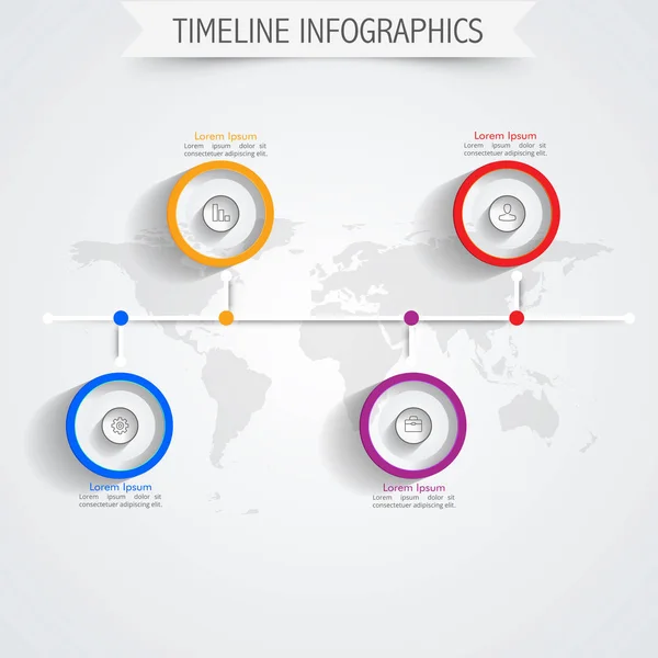 Timeline Infographic mallayouten. — Stock vektor