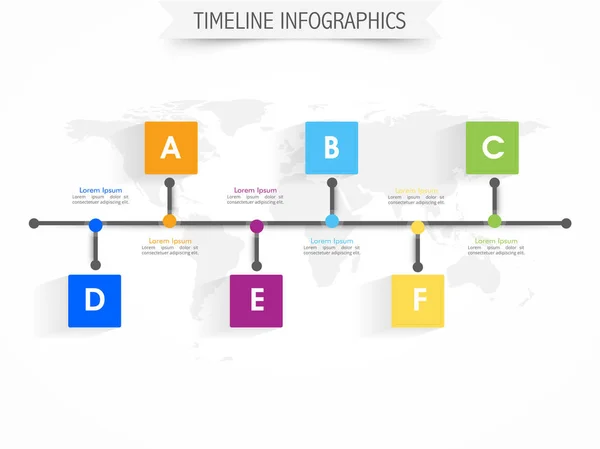 Modèle d'infographie chronologique pour concept d'entreprise . — Image vectorielle