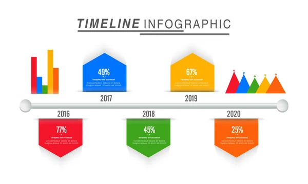 Línea de tiempo Infografía plantilla de diseño . — Vector de stock