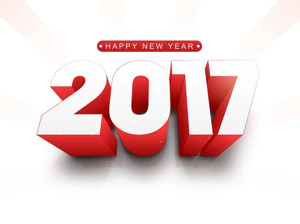Texte 3D 2017 pour la célébration du Nouvel An . — Image vectorielle