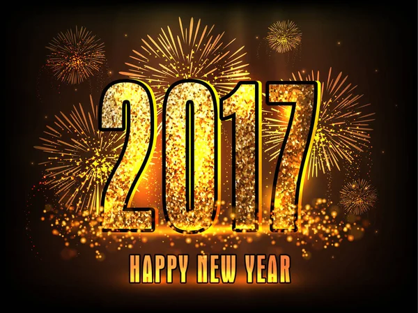 Texte d'or 2017 pour la célébration du Nouvel An . — Image vectorielle