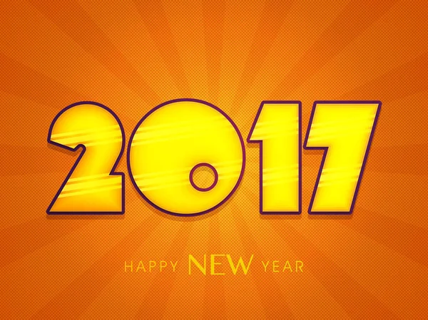 Carte de voeux pour le Nouvel An 2017 . — Image vectorielle