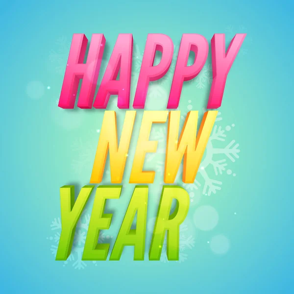 3D colorful text Happy New Year celebration. — Stock Vector
