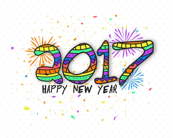 Texto colorido 2017 para celebração do Ano Novo . — Vetor de Stock