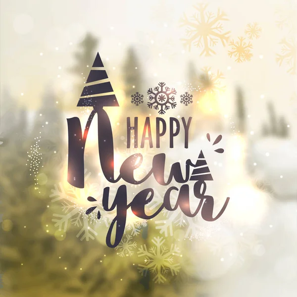 Wenskaart voor Happy New Year viering. — Stockvector