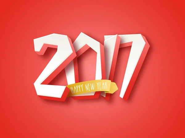 Texto en 3D 2017 para la celebración del Feliz Año Nuevo . — Vector de stock