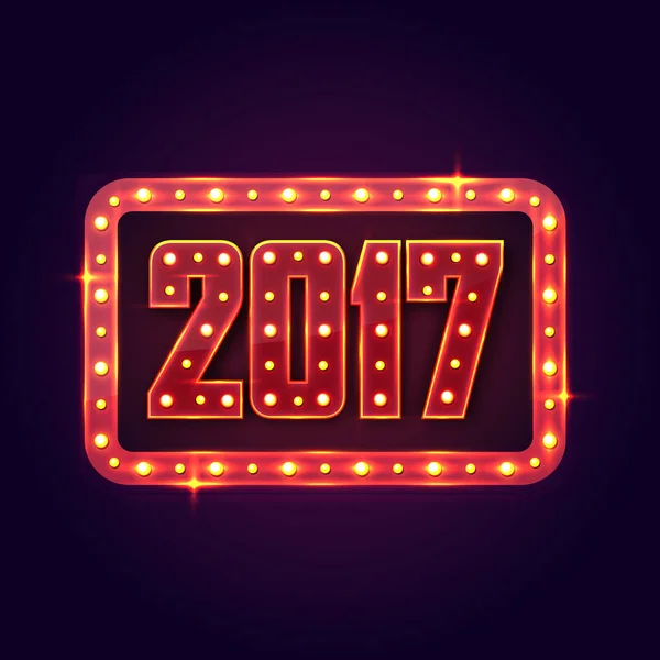 Szöveg 2017 keretben újév ünnepe. — Stock Vector