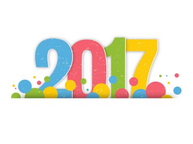Yeni yıl kutlaması için renkli metin 2017.
