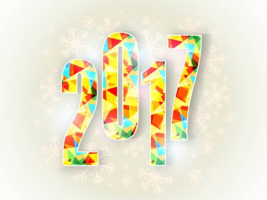 Yeni yıl kutlaması için renkli metin 2017.