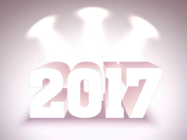 3D-Text 2017 für ein frohes neues Jahr. — Stockvektor