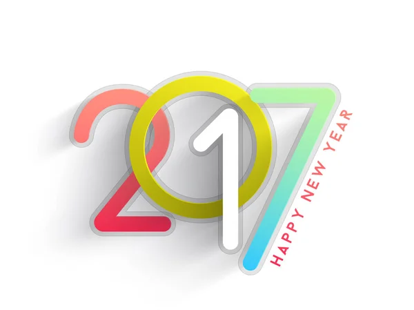 Texte coloré 2017 pour la célébration du Nouvel An . — Image vectorielle