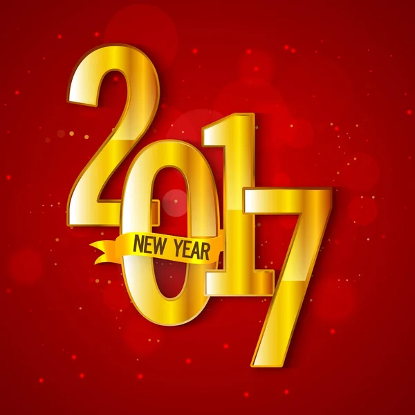Texte d'or 2017 pour la célébration du Nouvel An . — Image vectorielle