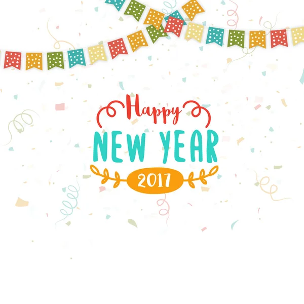 Cartão de saudação para o feliz ano novo 2017 . — Vetor de Stock