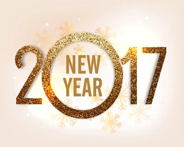 Texto de oro 2017 para la celebración de Año Nuevo . — Vector de stock