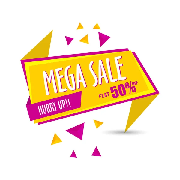 Mega Sale papier Tag. — Stockvector