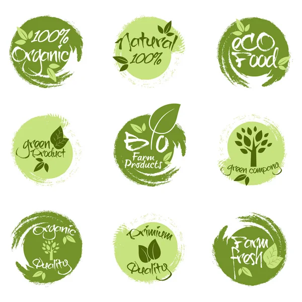 Organic Products Stickers, Tags or Labels design. — Stock Vector