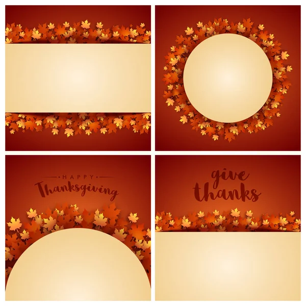 Greeting Card set for Thanksgiving Day celebration. — Stock Vector
