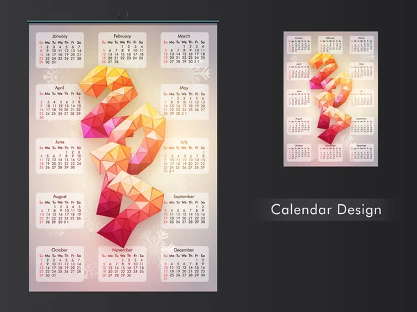Planificateur de calendrier créatif pour 2017 . — Image vectorielle