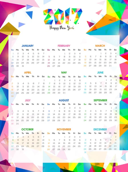 Abstract Calendar design for 2017. — Stock Vector