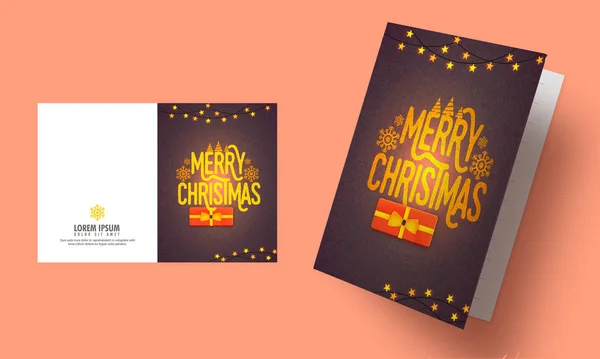 메리 크리스마스에 대 한 인사말 카드 디자인. — 스톡 벡터