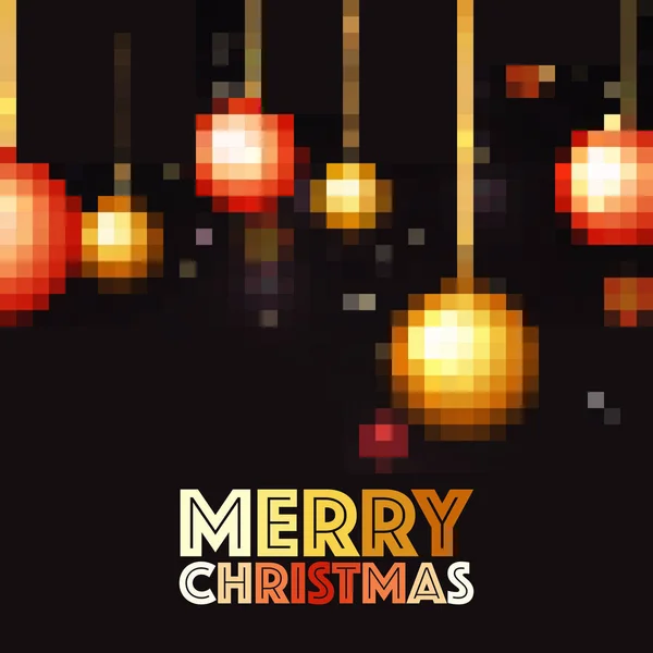 Pixel bolas de Navidad para la celebración de Feliz Navidad . — Archivo Imágenes Vectoriales