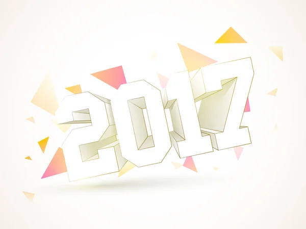 Texto 3D 2017 para a celebração do Ano Novo . — Vetor de Stock