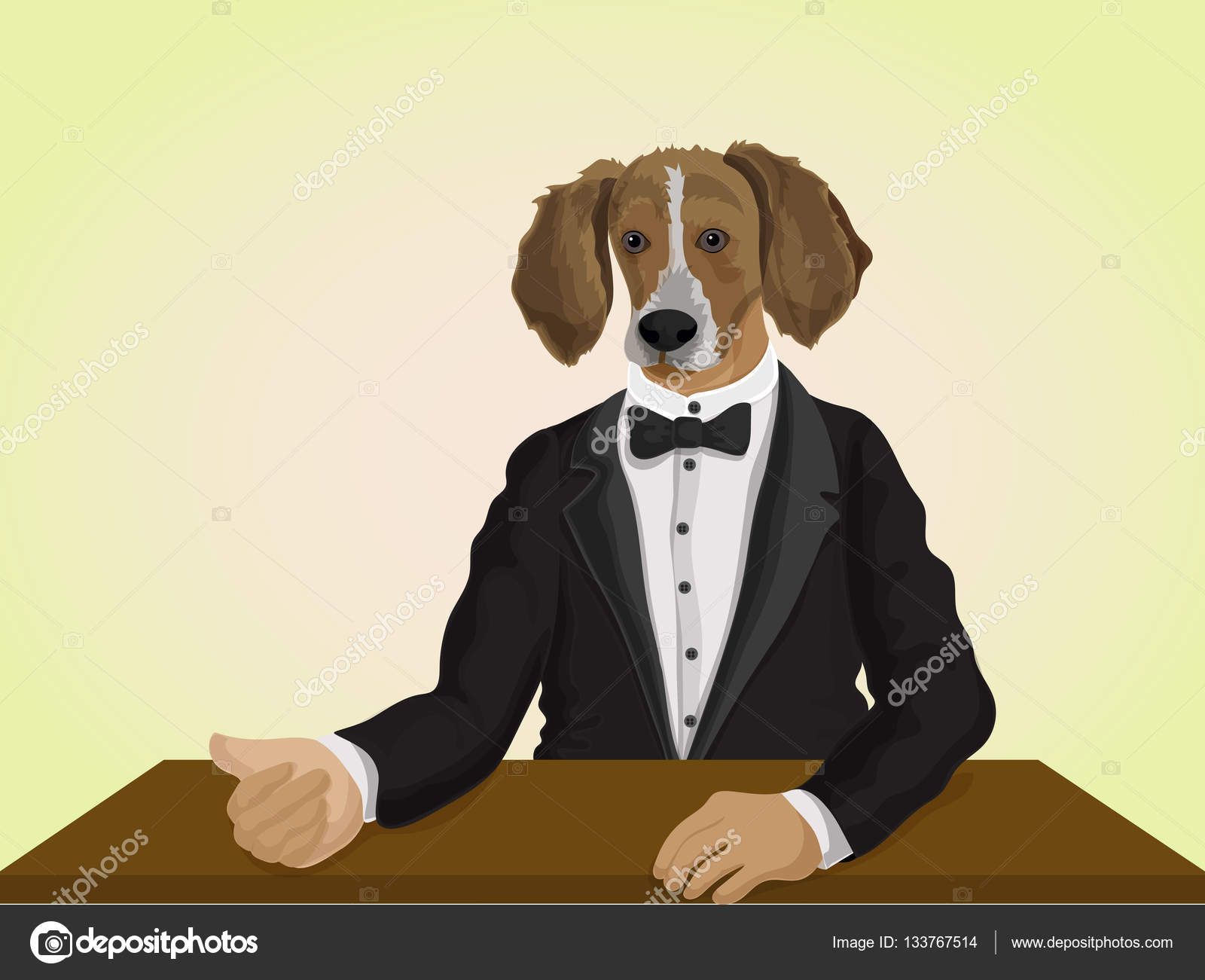 Dog dressed up in suit, Anthropomorphic design. Stock Vector Image by  ©alliesinteract #133767514