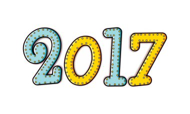 2017 metin tasarım mutlu yeni yıl kutlaması için.