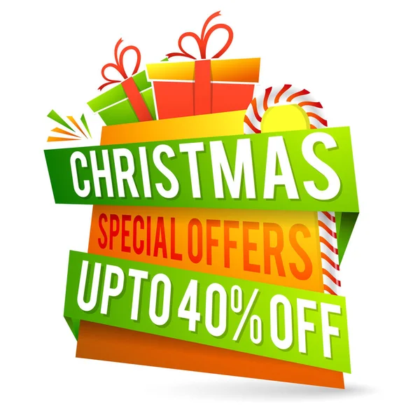Jul Special erbjuder papper tagg eller Banner design. — Stock vektor