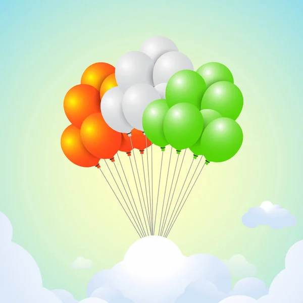 Tricolor Balloons For Republic Day celebration. — Stock Vector