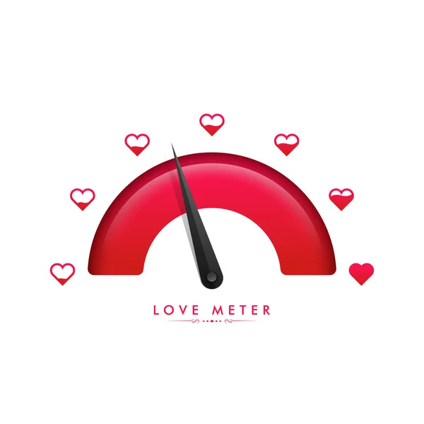 Kärlek mätare för alla hjärtans dag firande. — Stock vektor