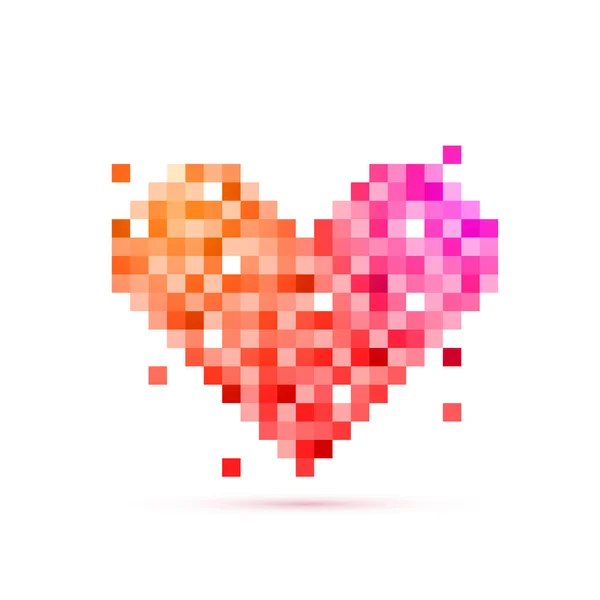 Pixel Heart for Valentine 's Day celebration . — стоковый вектор