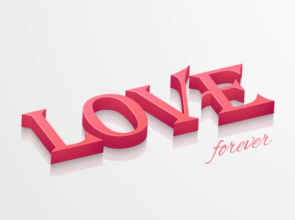 3D tekst voor Love concept. — Stockvector