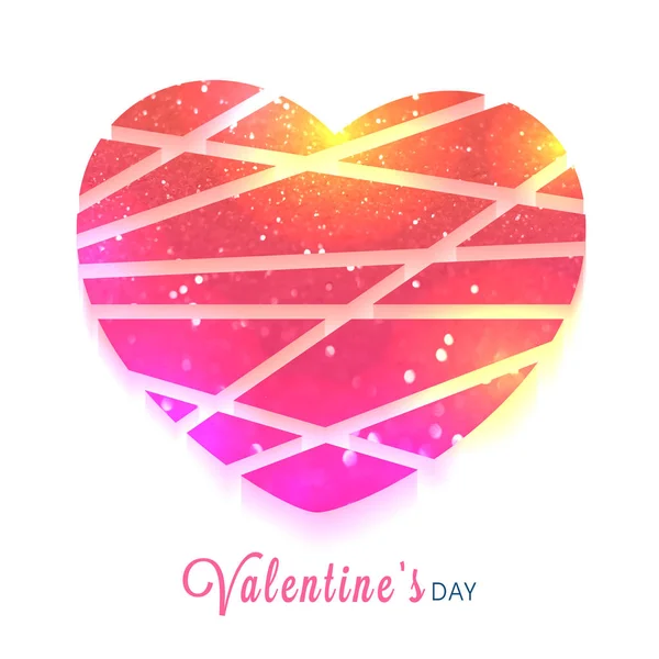 Glinsterende hart voor Valentine's Day viering. — Stockvector