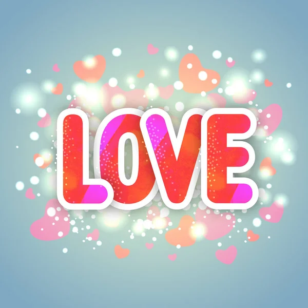 Paper Text Love for Valentine's Day celebration. — Stock Vector
