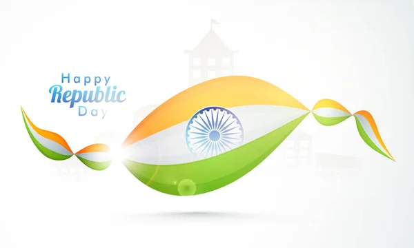 Indische Flagge für die Feierlichkeiten zum Tag der Republik. — Stockvektor