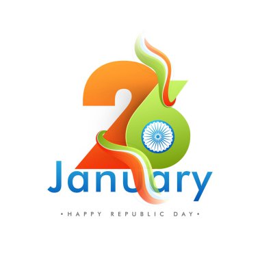 26 January Text Design for Republic Day. clipart