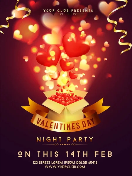 Valentinstag Party Vorlage, Banner. — Stockvektor