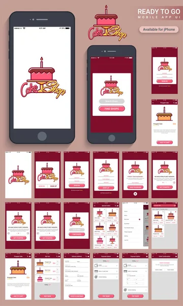Food mobile apps benutzeroberfläche layout. — Stockvektor
