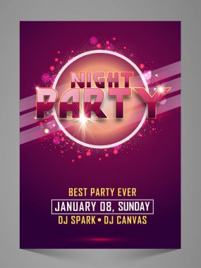 Zarif gece parti kutlama ilanı.