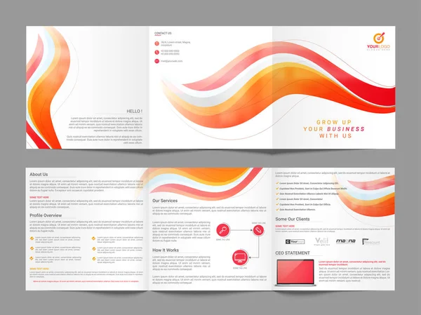 Three Fold Business Brochure Set. — Stock Vector