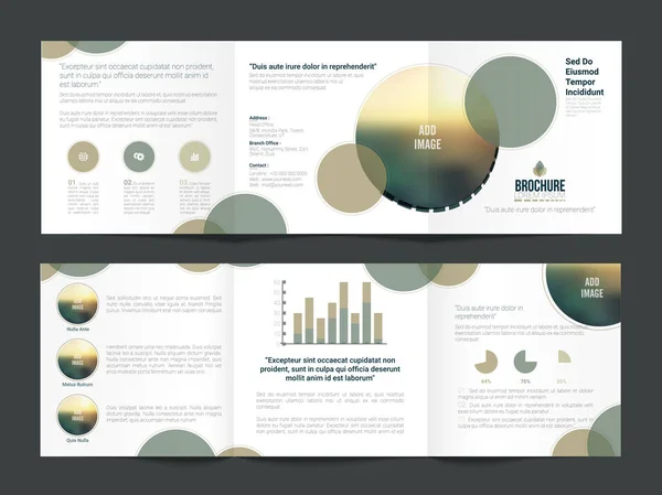 Brosur Bisnis Lipat Tiga Modern Ditata . - Stok Vektor