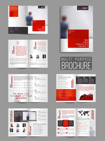 Twaalf pagina's moderne multifunctionele Brochure Set. — Stockvector